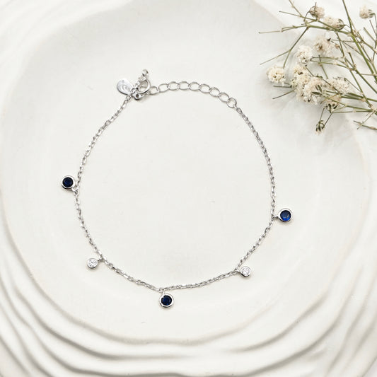 Blue Charm Bracelet 925 Silver
