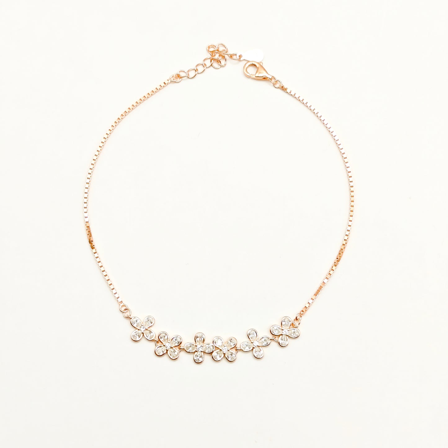 Flora Rosegold Plated Anklet 925 Silver