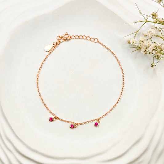 Demure Charm Rosegold Plated Bracelet 925 Silver