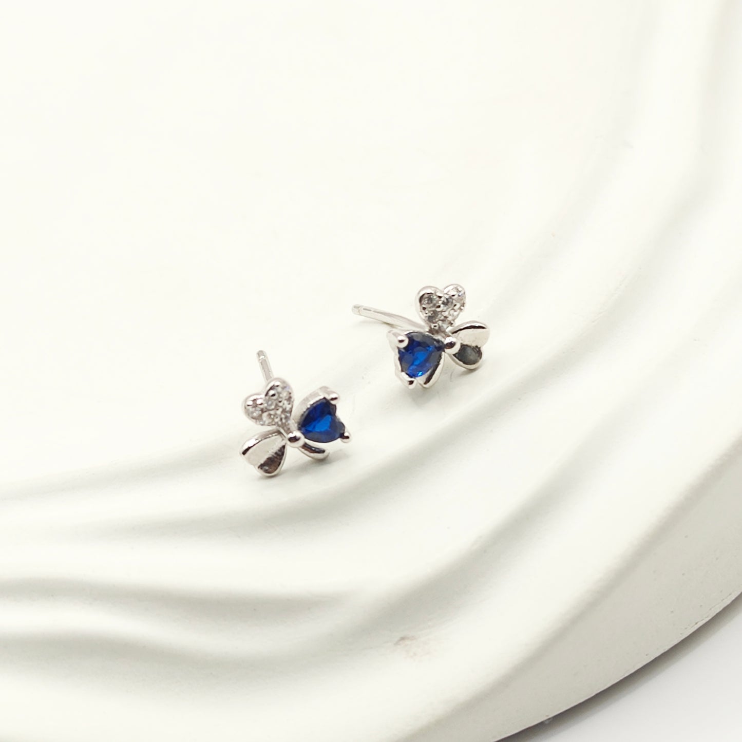 Blue Clover Earring 925 Silver