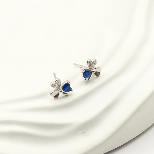 Blue Clover Earring 925 Silver