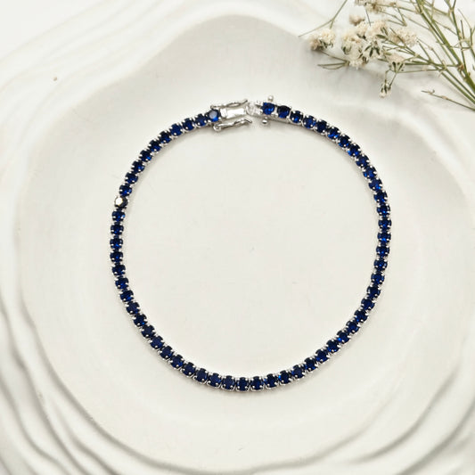 Sapphire Tennis Bracelet 925 Silver