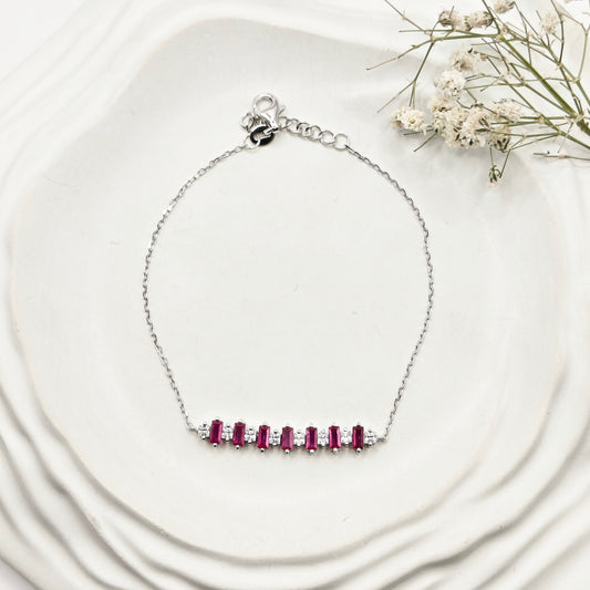 Ruby Iceberg Bracelet 925 Silver