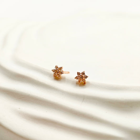 Flora Rosegold Plated Earrings 925 Silver