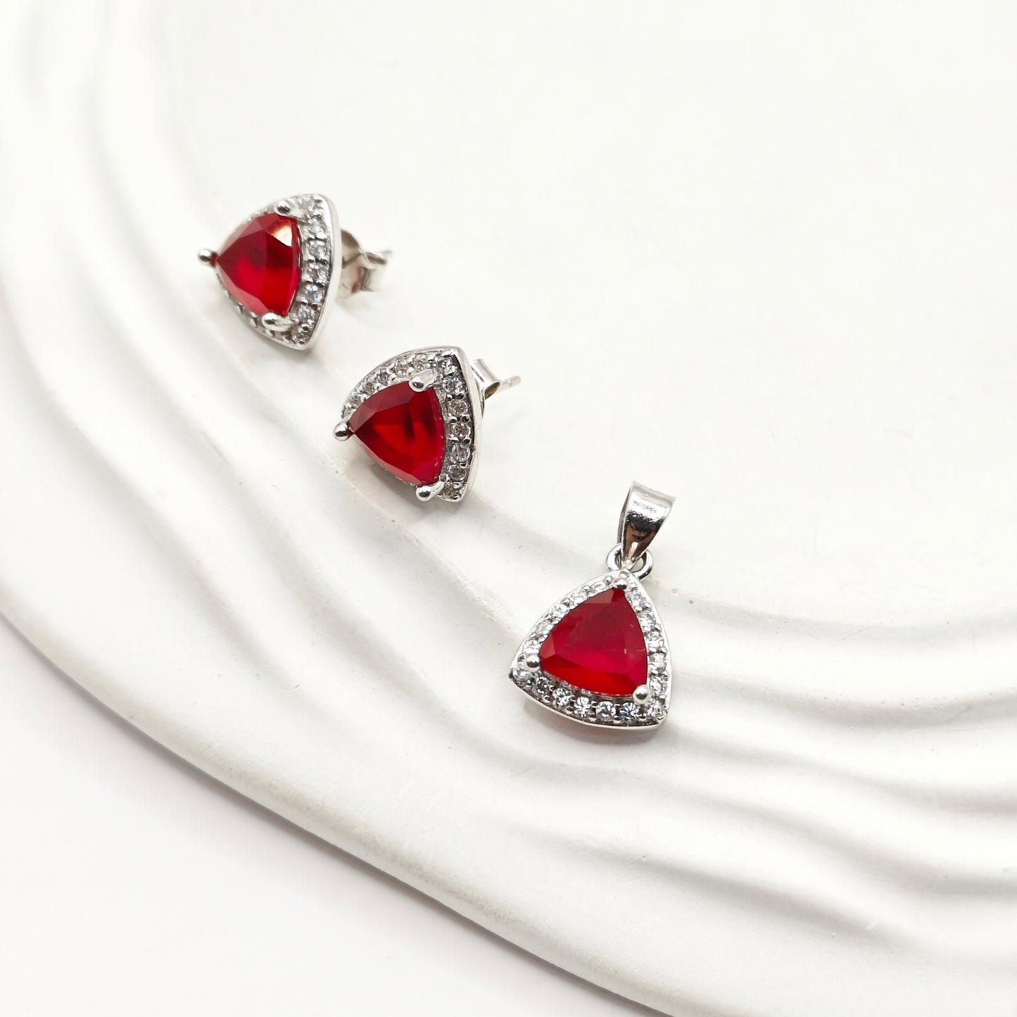 Ruby Jewellery Set 925 Silver