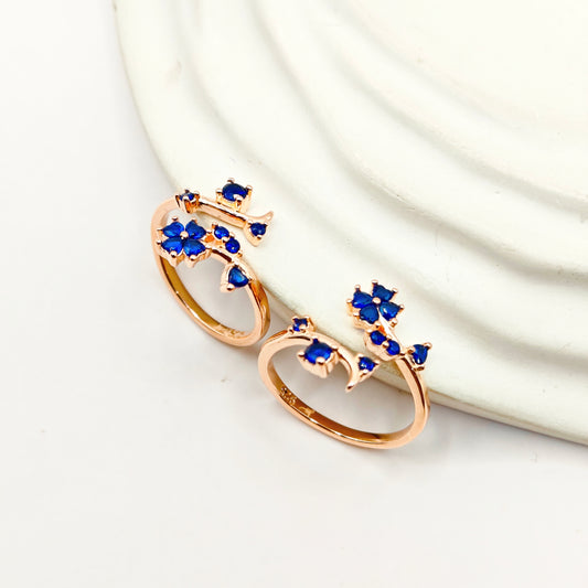 Flower Rosegold Plated Toering 925 Silver