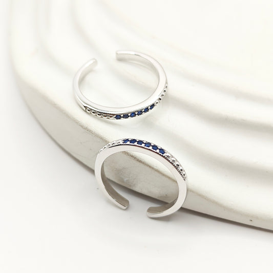 Blue Classic Diamond Toering 925 Silver