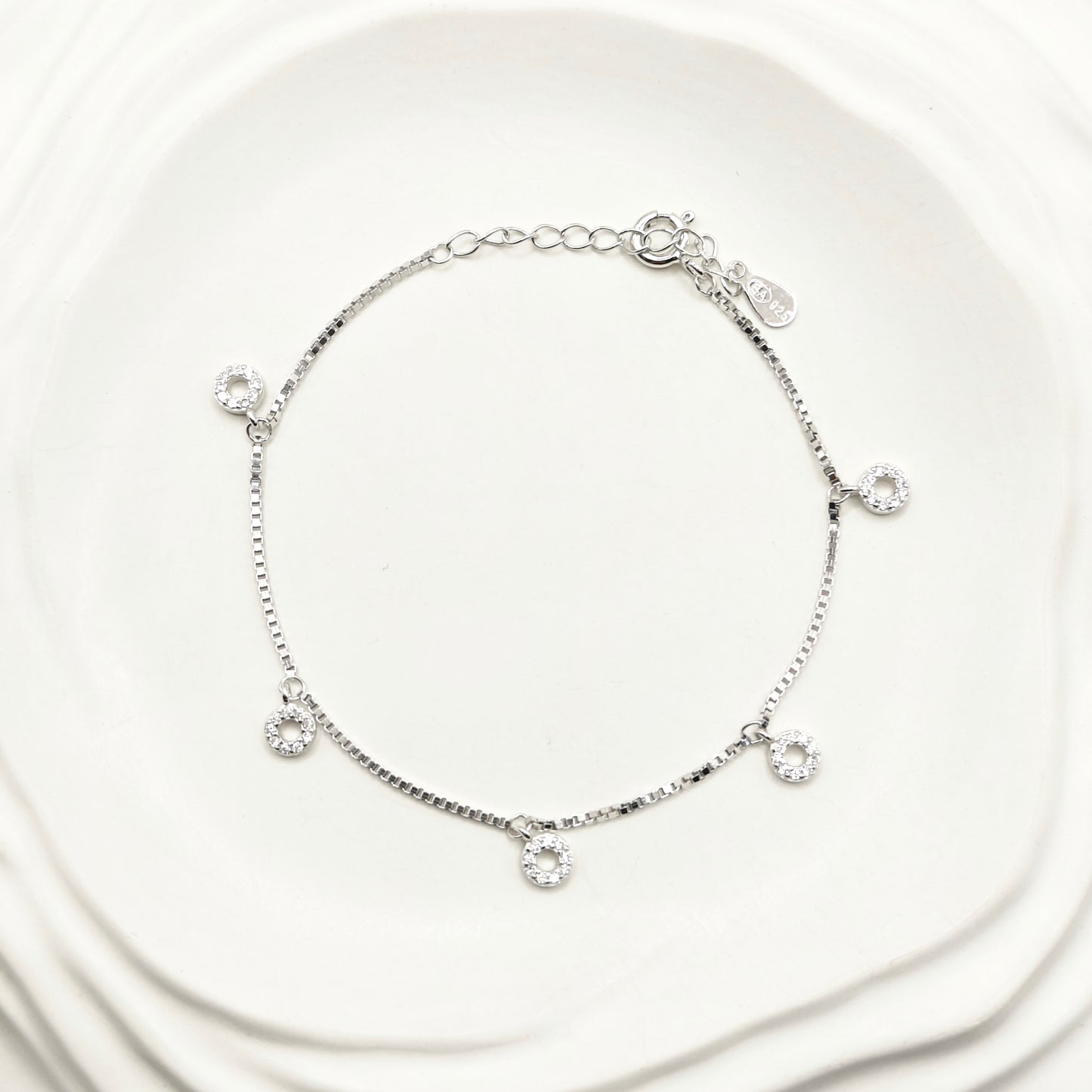 Halo Charm Bracelet 925 Silver