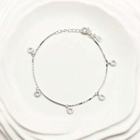 Halo Charm Bracelet 925 Silver