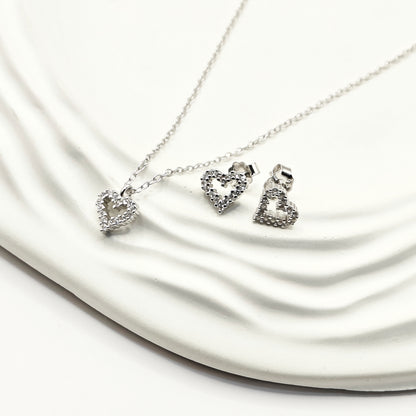 Heart Jewellery Set 925 Silver