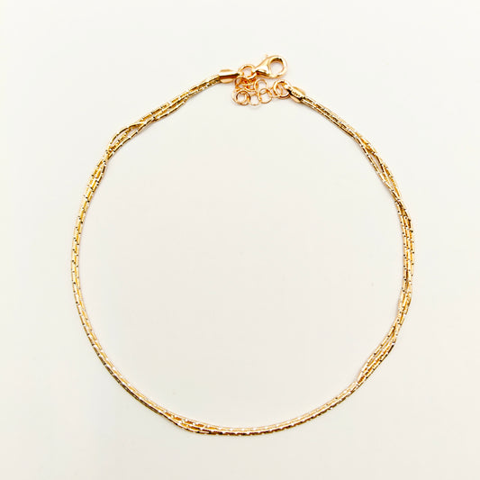 Athiya Layered Anklet Rosegold Plated 925 Silver