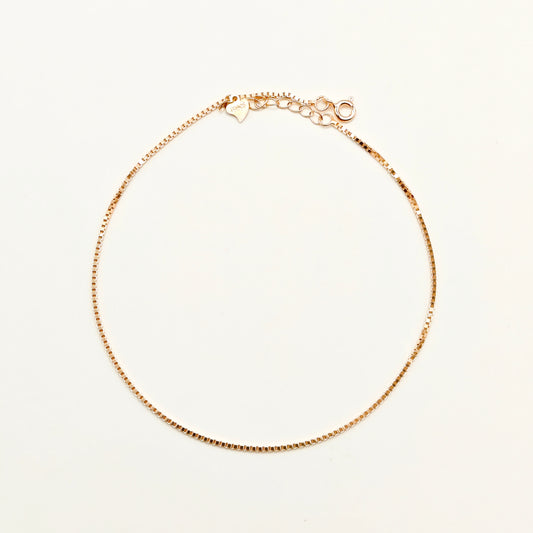 Classic Rosegold Plated Anklet 925 Silver