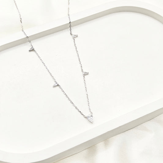 Pear Solitaire Necklace 925 Silver