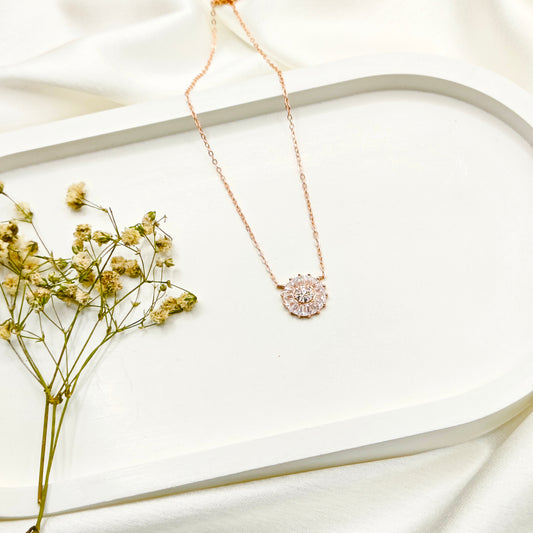 Cora Necklace Rosegold Plated 925 Silver