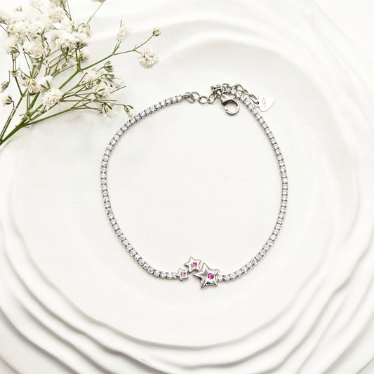 Star Tennis Bracelet 925 Silver