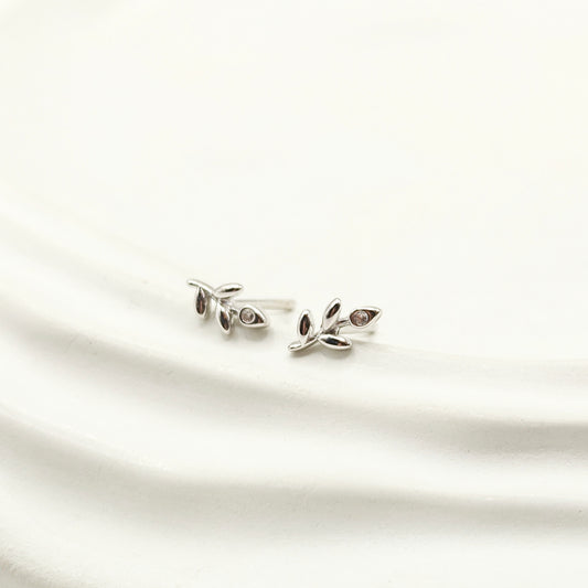 Mini Leaf Earrings 925 Silver
