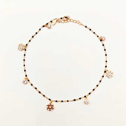 Sophie Charm Anklet Rosegold Plated 925 Silver