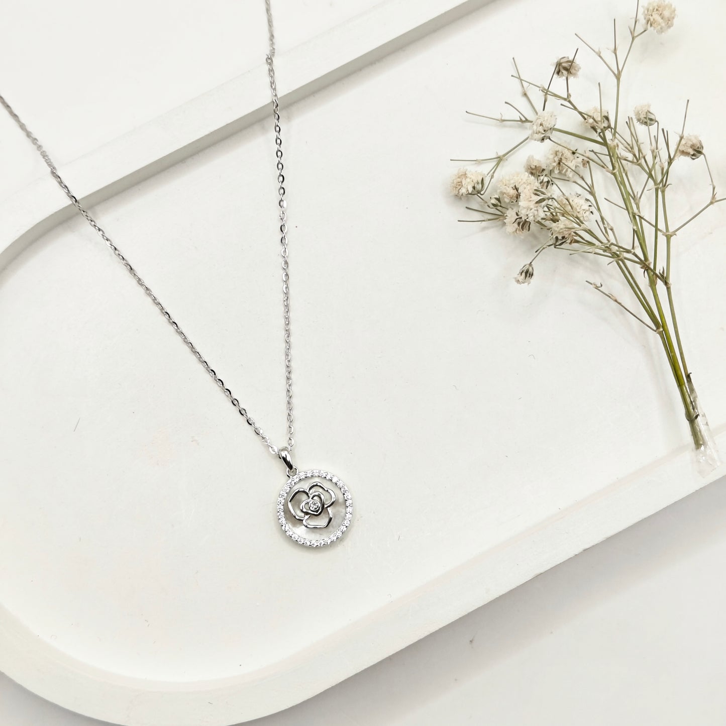 Rose Necklace 925 Silver