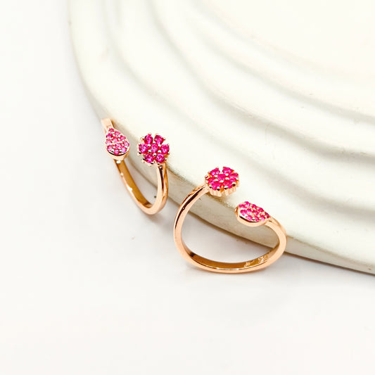 Flower Rosegold Plated Toering 925 Silver