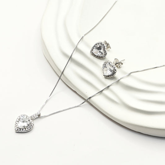 Heart Jewellery Set 925 Silver