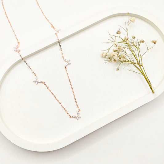 Butterfly Rosegold Plated Necklace 925 Silver