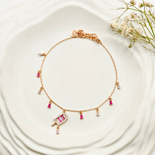 Candy Charm Rosegold Plated Bracelet 925 Silver