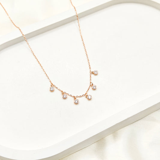 Classic Charm Rosegold Plated Necklace 925 Silver