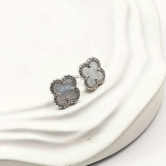 MOP Clover Earring 925 Silver