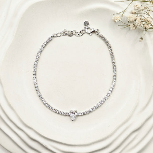 Classic Drop Tennis Bracelet 925 Silver