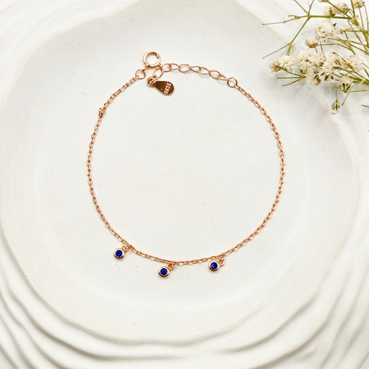 Demure Charm Rosegold Plated Bracelet 925 Silver