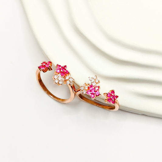 Flora Rosegold Plated Toering 925 Silver