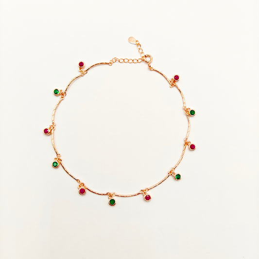 Dakota Charm Anklet Rosegold Plated 925 Silver