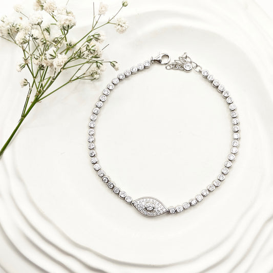 Evil Eye Tennis Bracelet 925 Silver