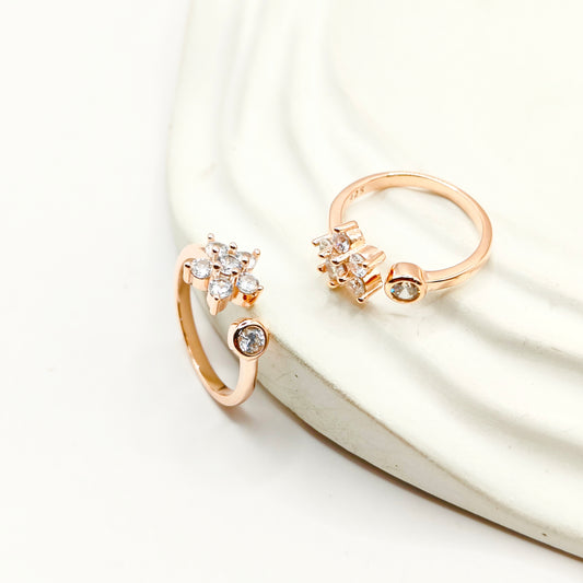 Flower Rosegold Plated Toering 925 Silver
