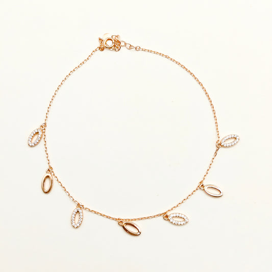 Claire Charm Rosegold Plated Anklet 925 Silver