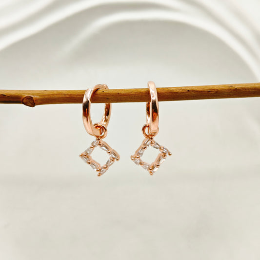 Luis Hoop Earrings Rosegold Plated 925 Silver