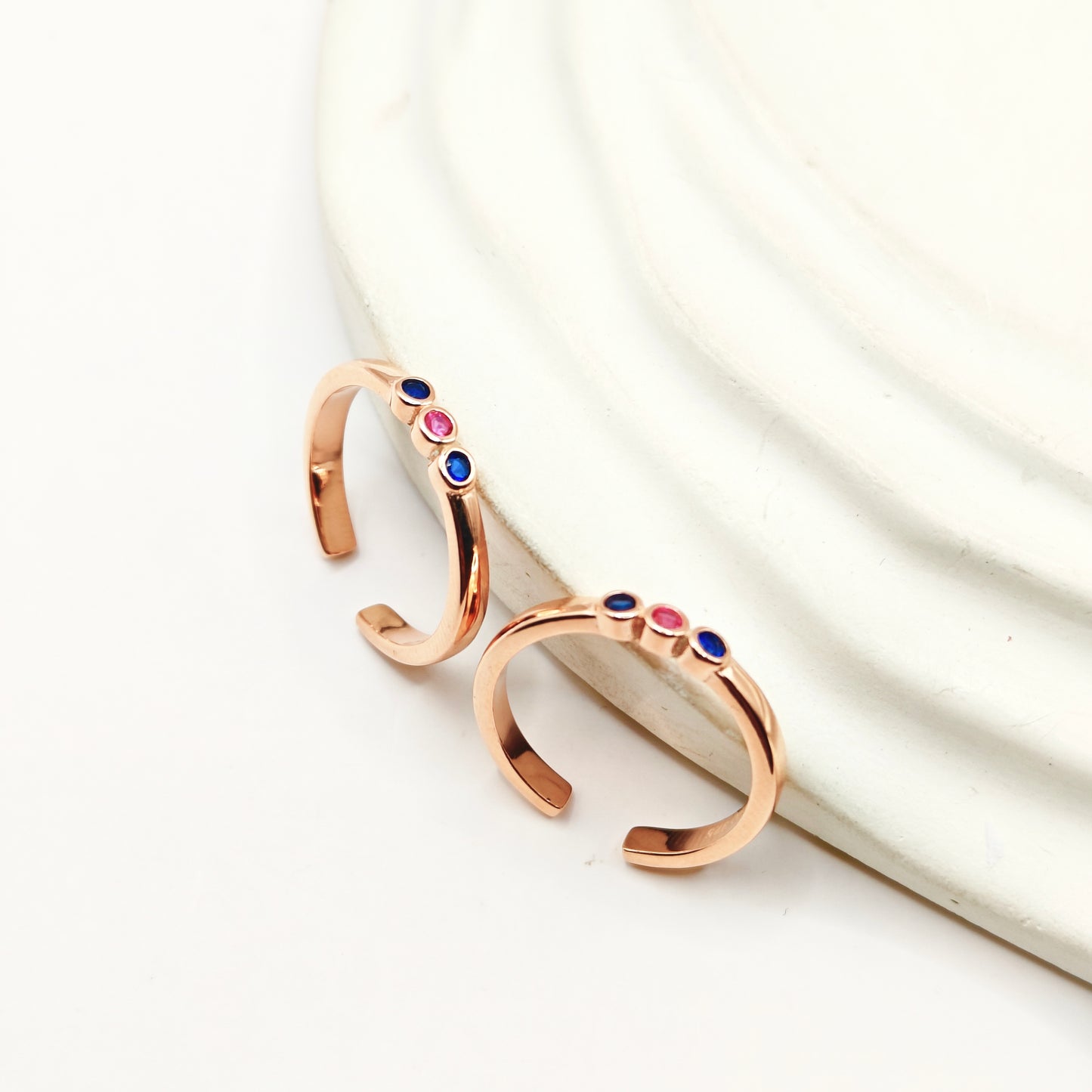 Dainty Rosegold Plated Toering 925 Silver