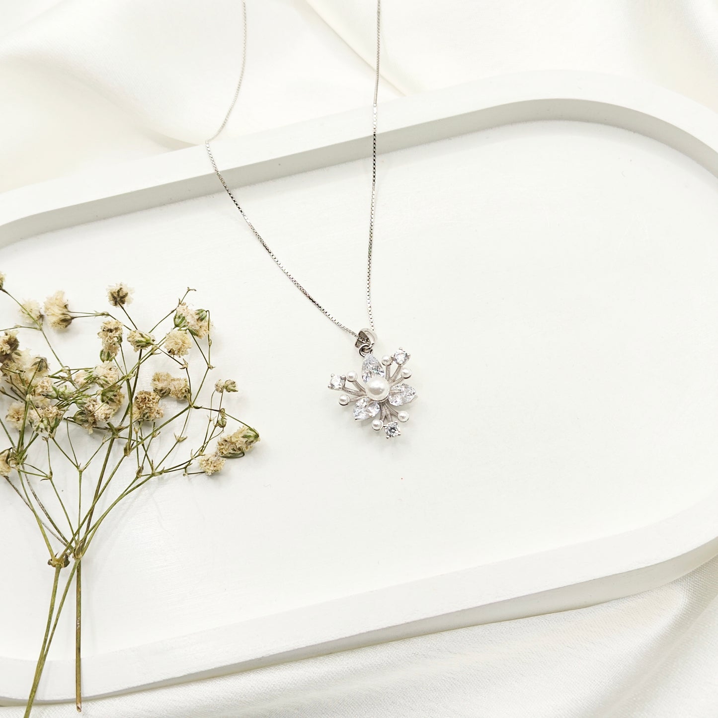Flower Necklace 925 Silver