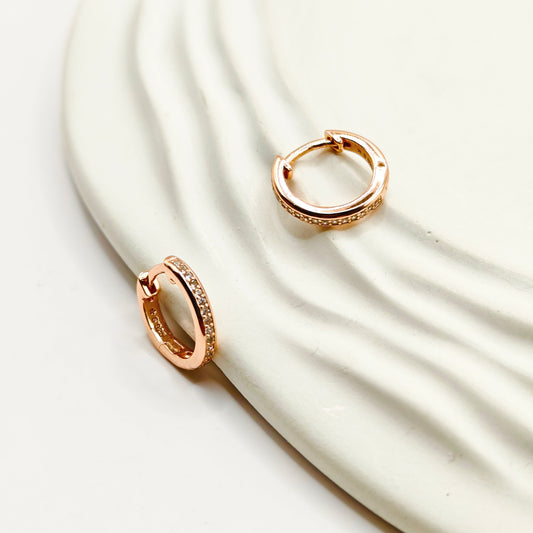 Classic Hoop Rosegold Plated Earrings 925 Silver