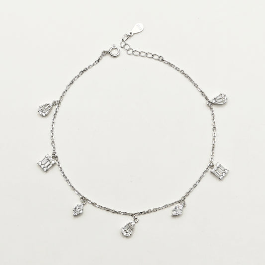 Trinity Charm Anklet 925 Silver  (small size)