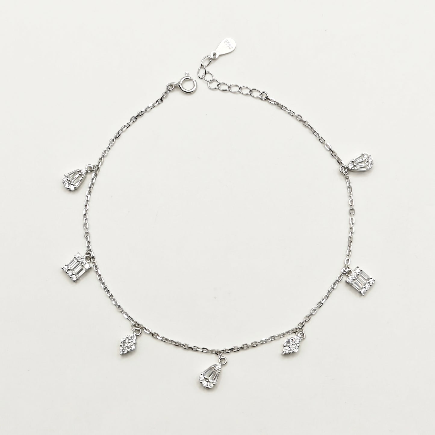 Trinity Charm Anklet 925 Silver  (small size)