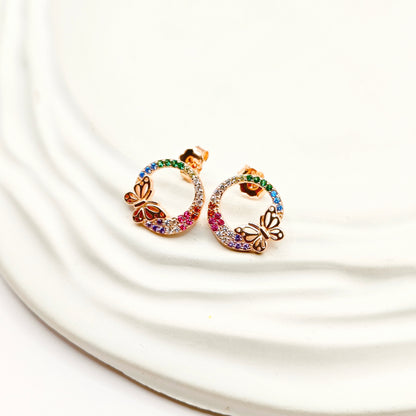 Butterfly Rosegold Plated Jewellery Set 925 Silver