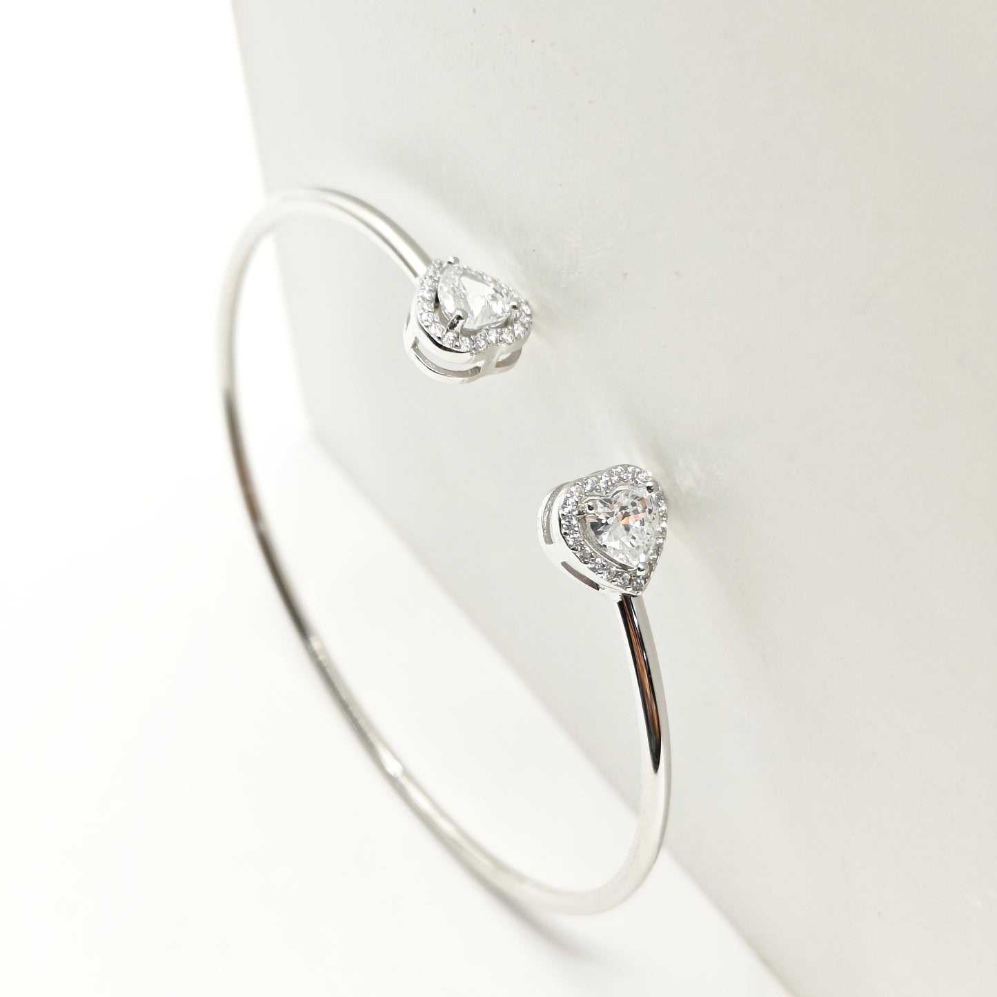 Heart Cuff Bracelet 925 Silver