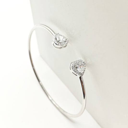 Heart Cuff Bracelet 925 Silver