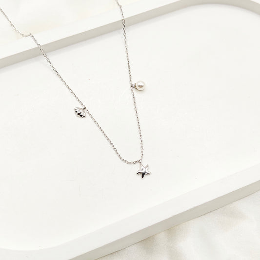 Beach Charm Necklace 925 Silver