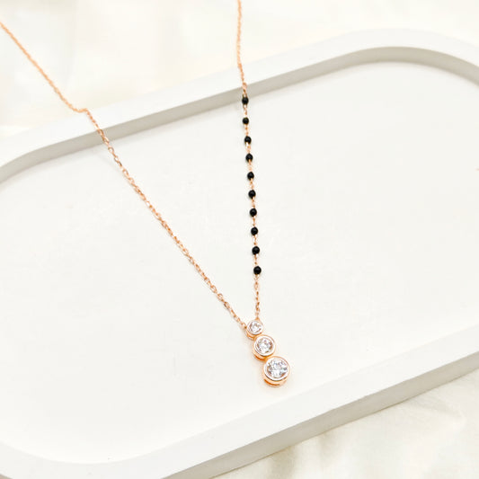 Cove Rosegold Plated Mangalsutra Necklace 925 Silver