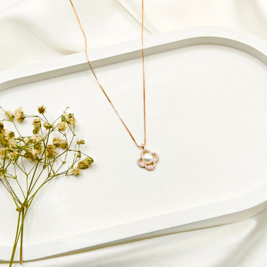 Bria Necklace Rosegold Plated 925 Silver