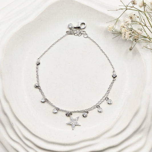 Star Charm Bracelet 925 Silver