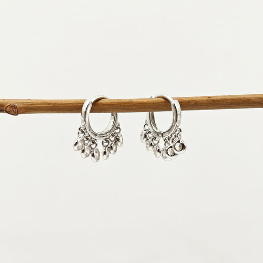Mini Charm Hoops Earrings 925 Silver