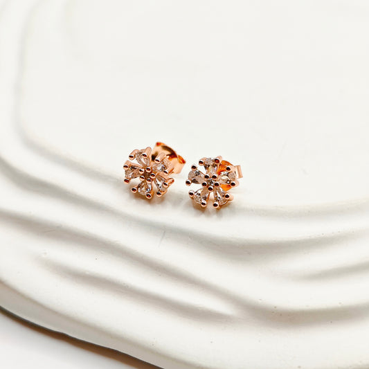 Flora Rosegold Plated Earrings 925 Silver